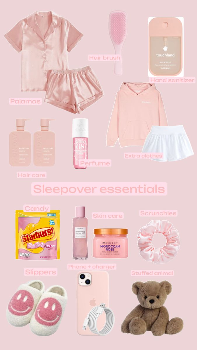 Mine don’t repost! #pink #sleepover #coquette #babypink Sleep Over Packing List, Sleepover Bag Essentials, Sleepover Necessities, Sleepover Basket, Sleepover Bday, Sleepover Checklist, Sleepover Packing, Pink Sleepover, Sleepover Packing List