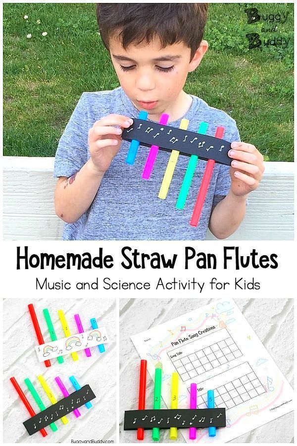 the homemade straw pan flute is an easy and fun activity for kids to play with