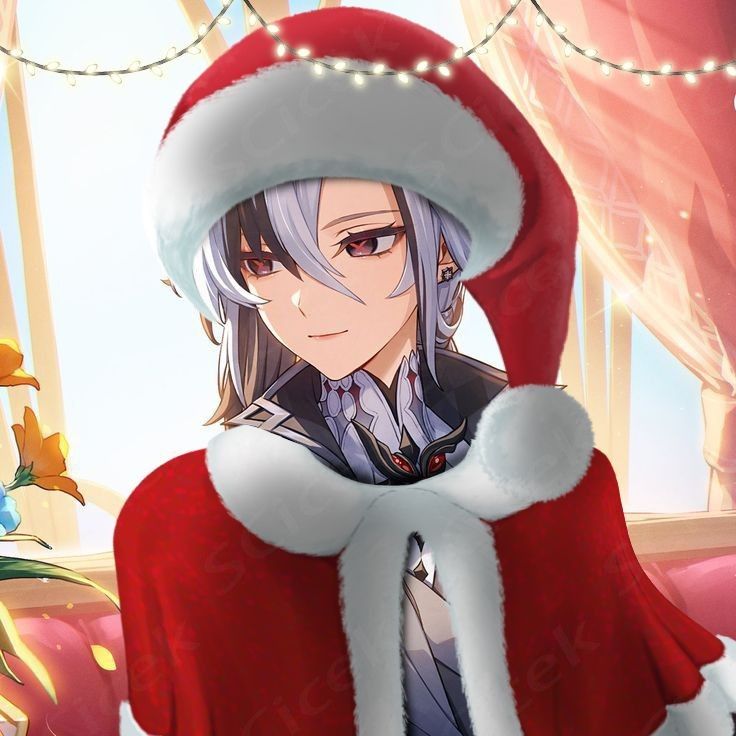 an anime character dressed up as santa claus