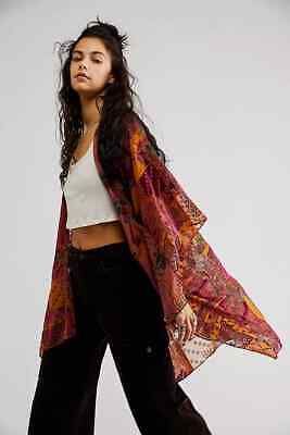 Premium Quality Free People Stevie Patchwork Burnout Summer Kimono, Purple, One Size, RRP $108, Women's Top Summer Layers, Bohemian Kimono, Summer Kimono, Free People Jacket, Patchwork Print, Boho Kimono, Floral Print Shorts, Free People Sweater, Kimono Fashion