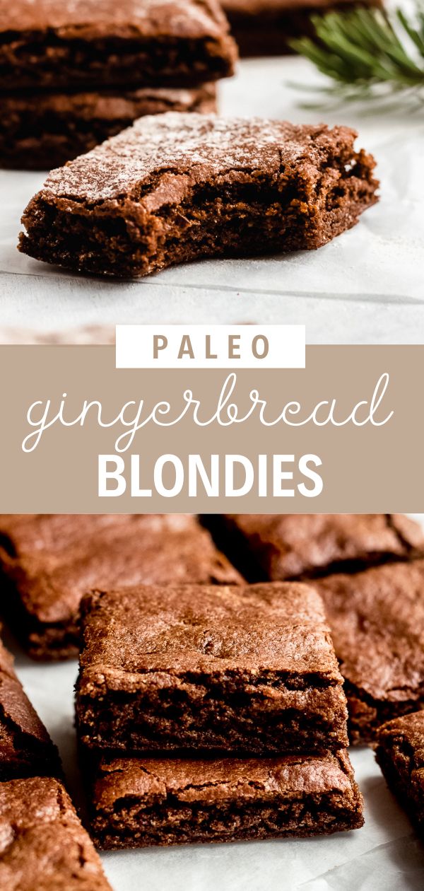 These+paleo+gingerbread+blondies+are+the+perfect+holiday+dessert.+Paleo+dessert+recipes+are+gluten+free,+dairy+free,+and+refined+sugar+free!+This+blondie+recipe+is+perfect+for+Christmas.+Add+this+to+your+best+paleo+recipes+board!+via+@simplyjillicious Paleo Dessert Recipes, Paleo Gingerbread, Blondie Recipe, Best Paleo Recipes, Holiday Dessert, Paleo Dessert, Refined Sugar Free, Refined Sugar, Gluten Free Dairy Free