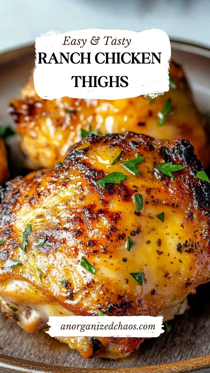 easy and tasty ranch chicken thighs on a plate