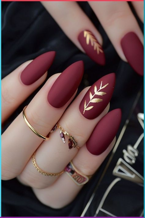 All Type Of Nail Art, Acrylic Matte Nail Designs, Bold Colour Nails, Nail Inspiration Matte, Matte Autumn Nails, Gel Nails With Designs, Autumn Nails Matte, Matte Color Nails, Nails Types