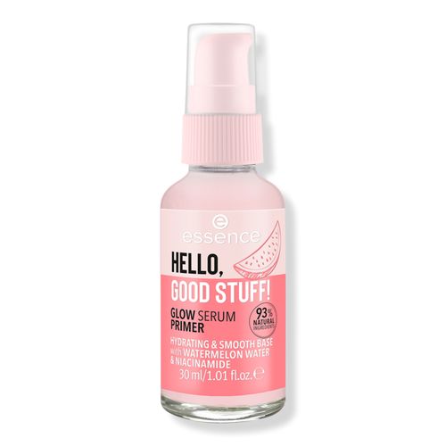 Hello, Good Stuff! Glow Serum Primer - Essence | Ulta Beauty Essence Hello Good Stuff, Watermelon Water, Glow Primer, Essence Makeup, Gel Primer, Stay Soft, Flawless Makeup Application, Glow Serum, Essence Cosmetics