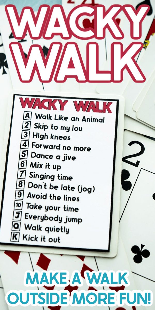 the wacky walk game is on display in front of many cards and dices