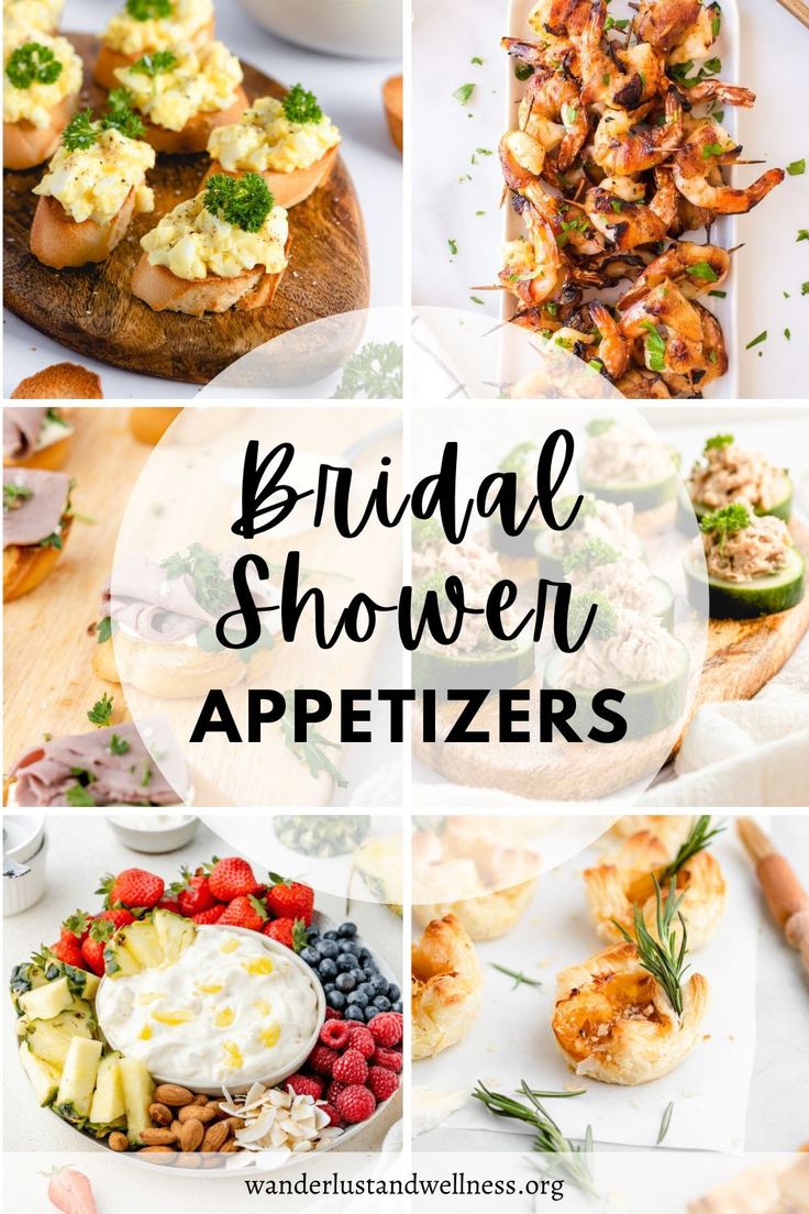 bridal shower appetizers with text overlay