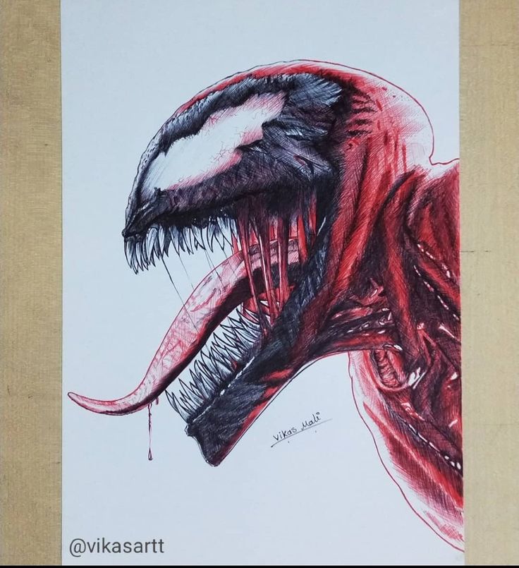 a close up of a drawing of a dinosaur's mouth with blood dripping from it