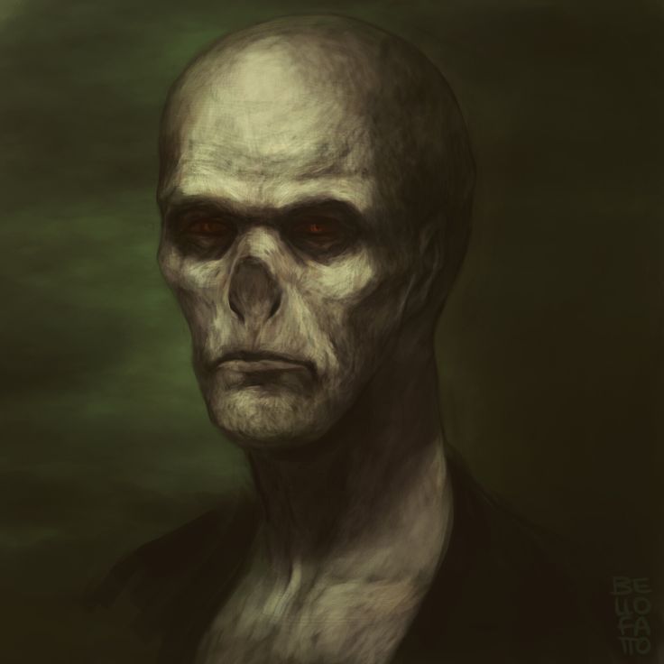 a creepy looking man with red eyes and no head is shown in this digital painting