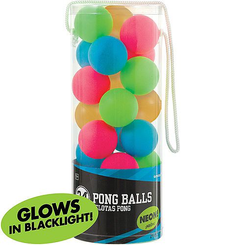 glow in the dark pong balls are packaged in a clear tube and ready to be used