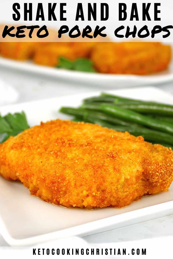 two white plates topped with fried fish and green beans