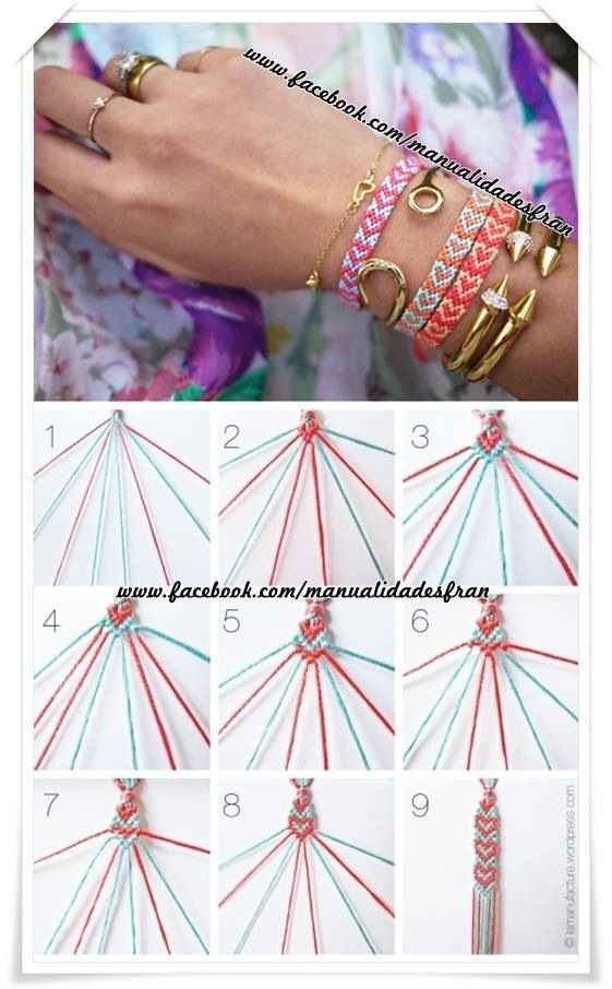 instructions to make bracelets with different colors