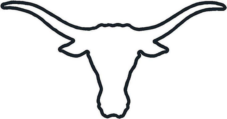 the longhorns logo is shown in black and white, with an outline of a bull's head on it