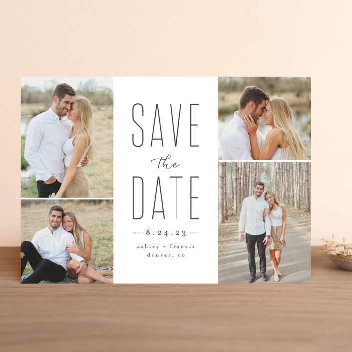 a photo collage with the words save the date printed on it