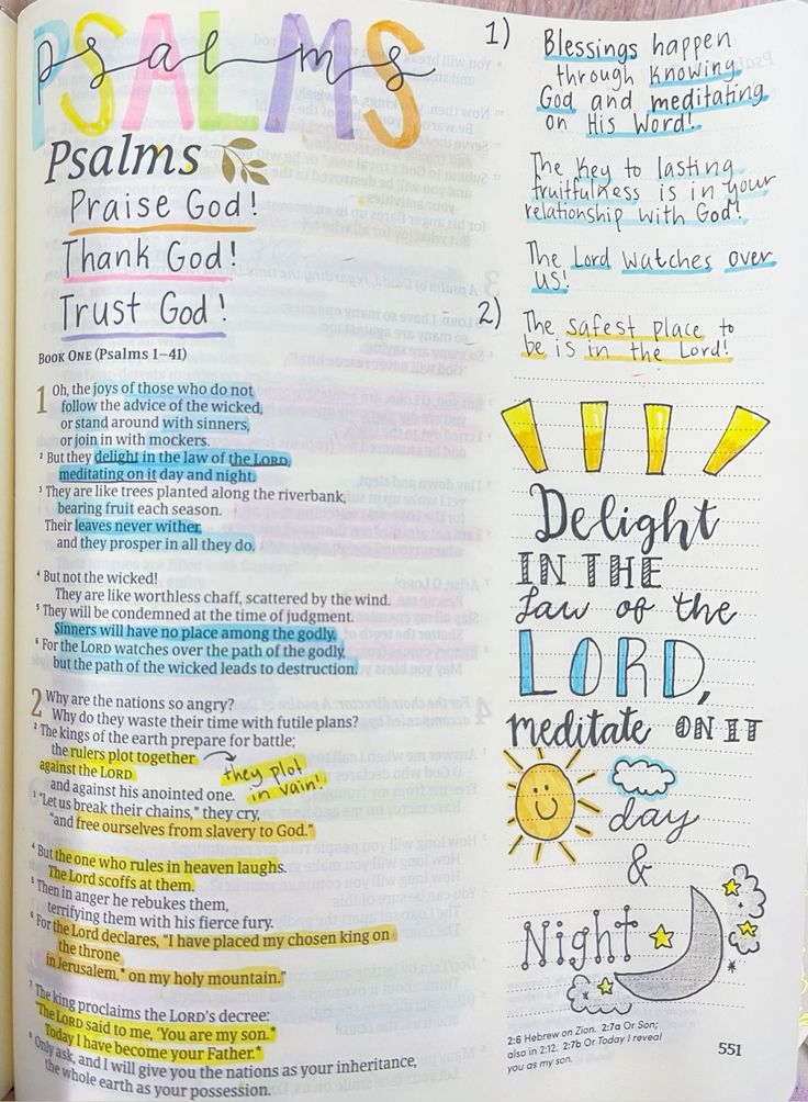 Psalms Bible journaling Psalm Study Guide, Psalms 2 Bible Journaling, Philemon Bible Journaling, Psalm Bible Journaling, Psalms Bible Journaling, Psalm Study, Bible Journaling Psalms, Bible Highlighting, Bible Notebook