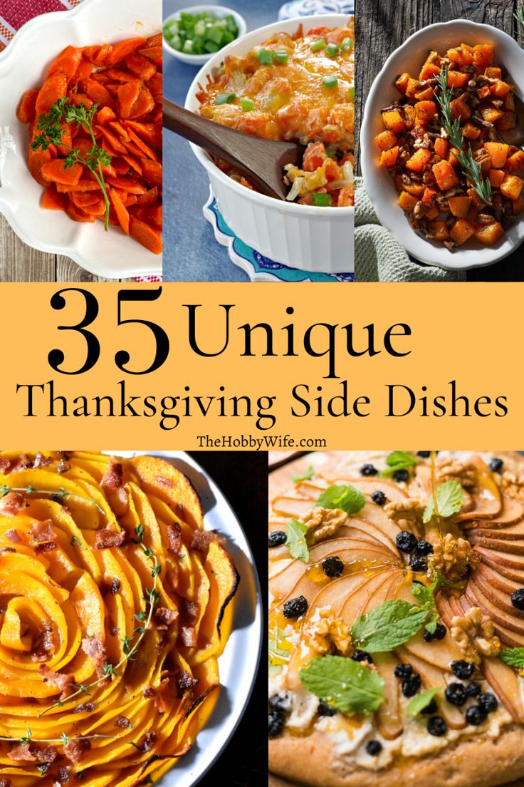 25 unique thanksgiving side dishes with text overlay