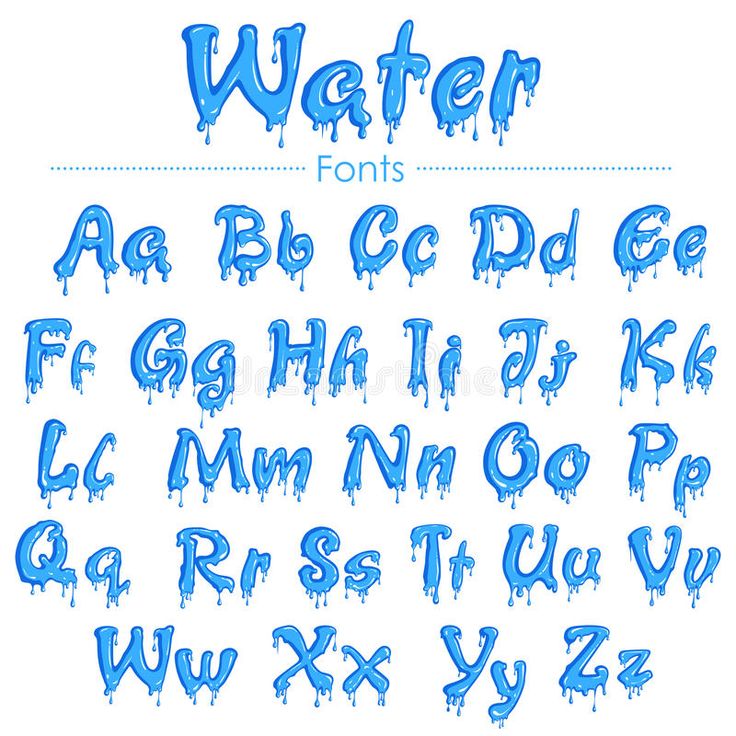 the font and numbers for water font