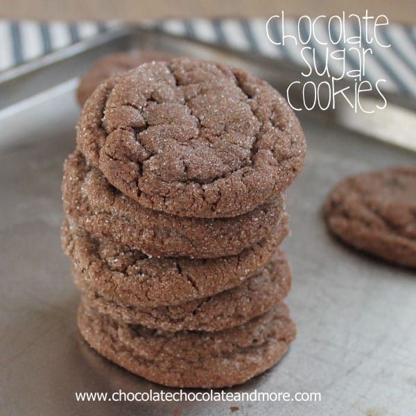 chocolate sugar cookies stacked on top of each other