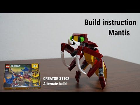 an image of a lego robot with instructions on how to build it and the instructions below