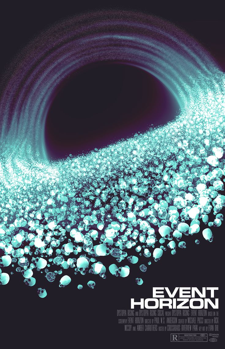 an event horizon movie poster with bubbles