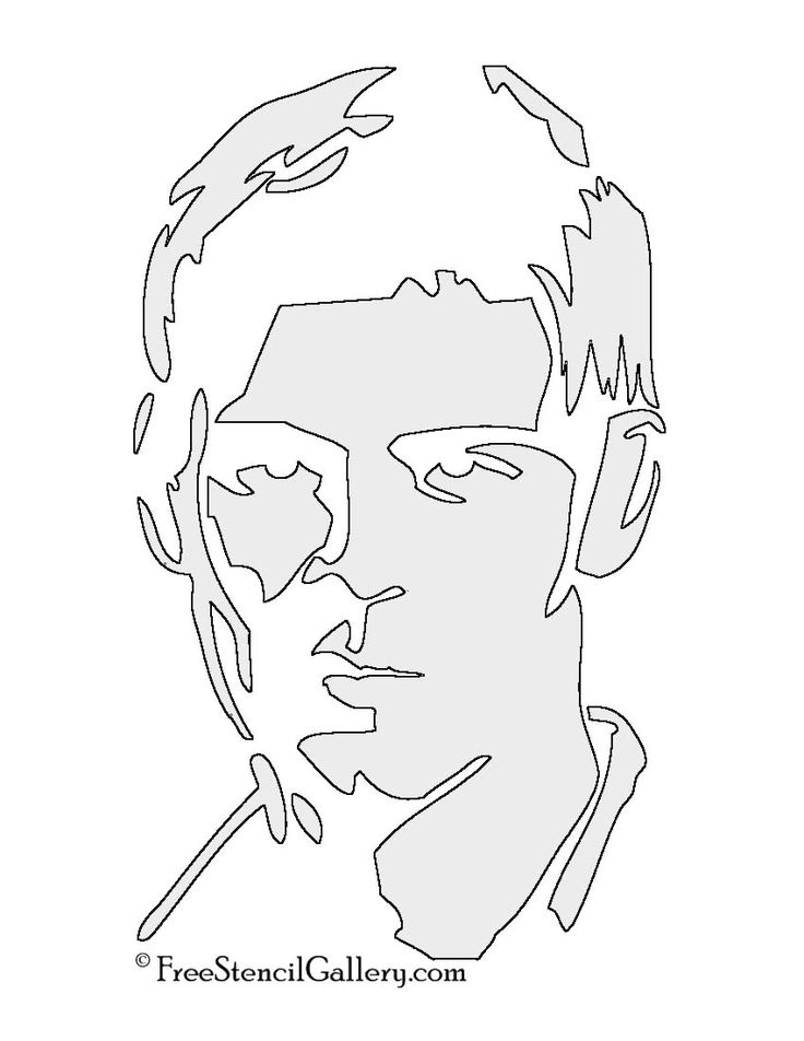 a black and white drawing of a man's face