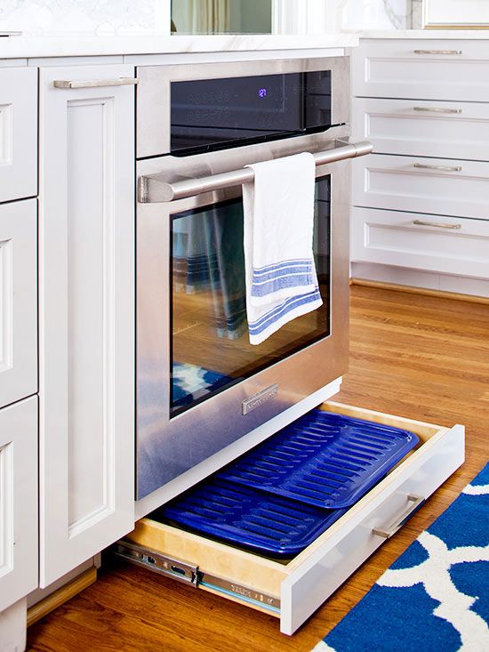 an appliance that has been placed on the floor in front of a stove