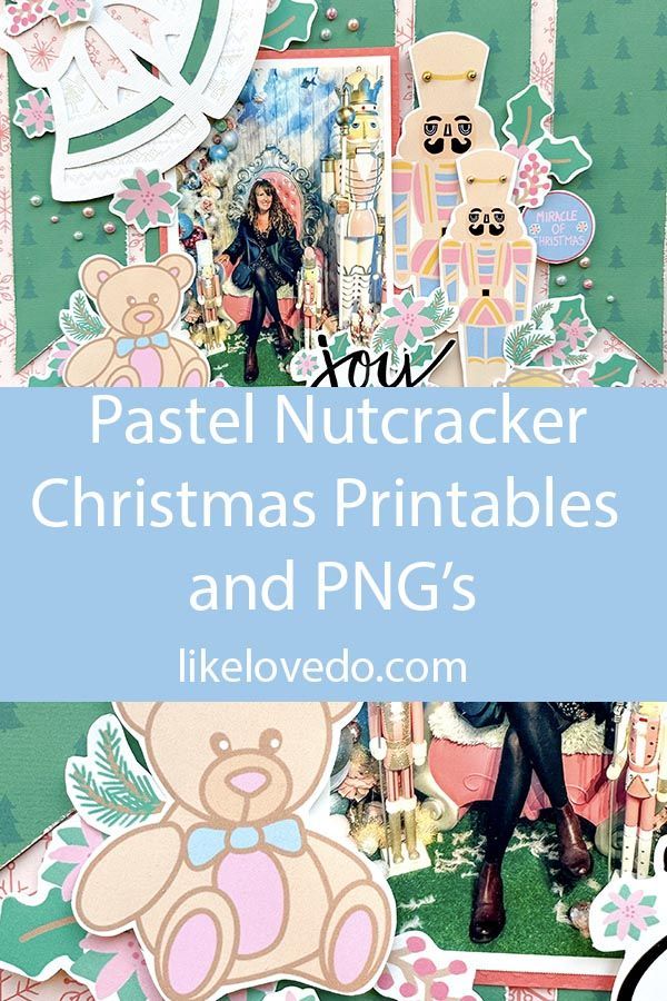 a collage of pictures with the words pastel nutcracker christmas printables and png's