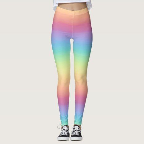 Pastel Rainbow Ombre Leggings #rainbow #leggings #women Fashion Transformation, Gothic Leggings, Rainbow Leggings, Designer Leggings, Rainbow Ombre, Ombre Leggings, Coloured Feathers, Watercolor Ombre, Orange Leggings