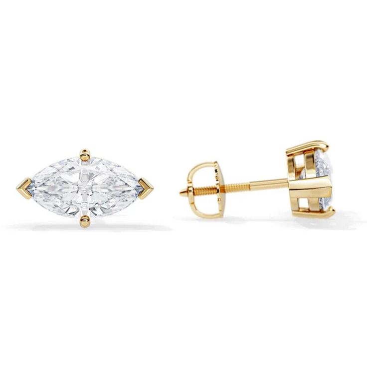 These exquisite stud earrings feature marquise cut moissanite stones with each stone weighing 1 carat Available in 925 silver 10K 14K or 18K solid gold they exude elegance and sophistication Available in both push back and screw back closures these earrings offer versatility and security Perfect for adding a touch of sparkle to any outfit they are a timeless choice for everyday wear or special occasions.   𝐏𝐥𝐞𝐚𝐬𝐞 𝐧𝐨𝐭𝐞: The listed price is for MOISSANITE stones, if you want other stones Classic Diamond Earrings With Diamond Eyes For Formal Occasions, Classic Marquise Diamond White Earrings, Classic Marquise Diamond Cut Earrings, Marquise Cut White Gold Earrings With Prong Setting, Classic Cubic Zirconia Marquise Cut Diamond Earrings, Gold Marquise-cut Diamond Earrings For Anniversary, Classic Marquise Cut Cubic Zirconia Diamond Earrings, Gold Marquise Cut Diamond Earrings For Anniversary, Fine Jewelry Marquise Cut Earrings With Diamond Eyes