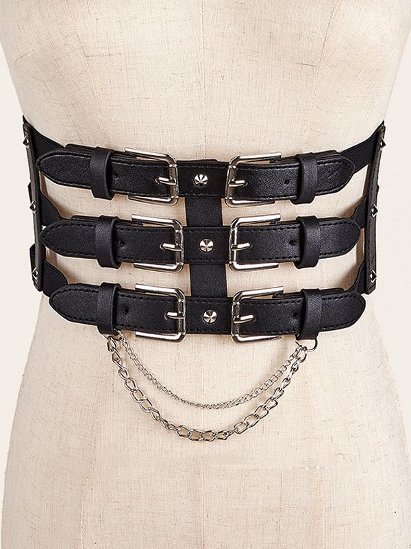 This price is for a waist belt only. SizeFree SizeWaist65-78Width10 Black Steampunk Corset Belt For Halloween, Edgy Chain Belt For Night Out, Black Chain Belt For Festival, Edgy Black Belt For Night Out, Black Chain Belt With Belt Loops For Festivals, Edgy Corset Belt With Belt Loops For Night Out, Punk Black Chain Belt With Belt Loops, Black Punk Chain Belt With Belt Loops, Gothic Chain Belt For Party