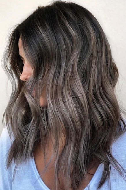 Ash Brown Is the Coolest Brunette Color for Fall 2019—Here Are 11 Shades To Show Your Stylist - Southern Living Ariana Biermann Hair, Growing Out Balayage, Beige Blonde Highlights On Dark Hair, Cool Hair Color Ideas For Brunettes, Long Bob Hair Color, Hair Color Ideas For Brunettes Short, Ash Gray Hair Color, Hair Ideas Medium Length, Ash Grey Hair