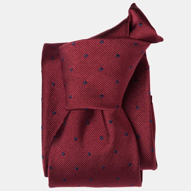 Burgundy Italian Silk Tie - Polka Dots Square Scarf Tying, Dinner Jackets, Formal Tie, Luxury Ties, Long Silk Scarf, Jacquard Loom, Tie For Men, Woven Pattern, Man Up