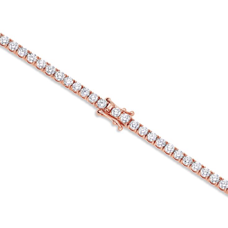 Simplicity and grandeur combined into a single diamond bracelet, this classic tennis bracelet makes a solid statement favorable to many. Each round diamond handpicked for optimum beauty. Diamonds measured at approximately 8 points each, all individually harbored and secured by hand for maximum shine and brilliance. Result to exhibit only the best for any function day or night. Gold housings crafted solid for ideal durability. Diamond weight approximately 5.00 carats at 7”. Links securely connected by our standard safety lock. Customizable to any length upon request. Micro-sized. Single Diamond Bracelet, Diamond Tennis Bracelet, Tennis Bracelet Diamond, Tennis Bracelet, Quality Diamonds, 18k Rose Gold, Round Diamond, Bracelet Making, Everyday Look