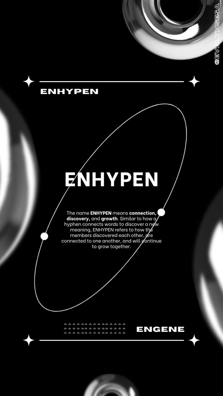 black and white photo of an object with the words enhypen written below it