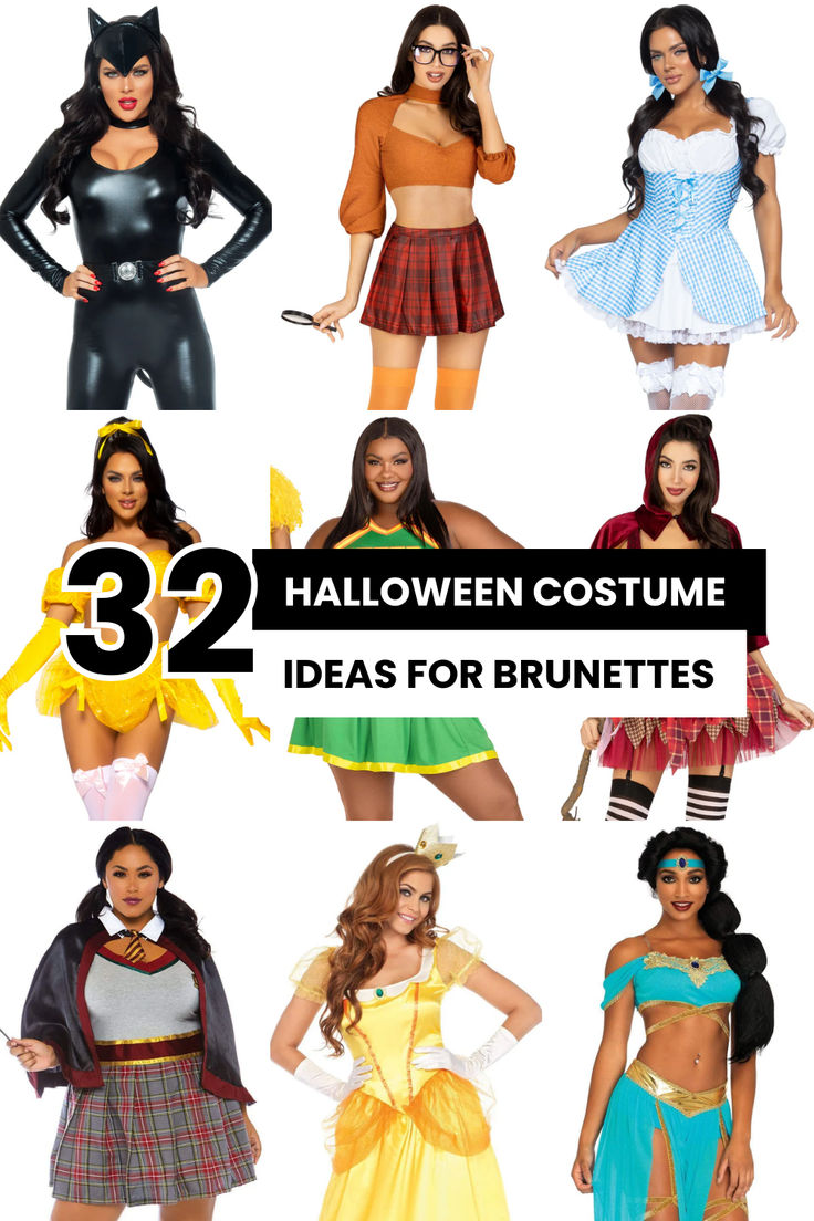 costume ideas, brown hair, balayage hair costume ideas, honey brown costume ideas dark hair costume ideas, easy ideas, velma costume, belle, princess jasmine Brunette Hair Halloween Costume Ideas, Costume For Brunettes, Halloween Costume Ideas For Brunettes, Brunette Costumes, Costume Ideas For Brunettes, Brunette Costume Ideas, Brunette Halloween Costumes Ideas, Costumes For Brunettes, Halloween Costumes For Brunettes