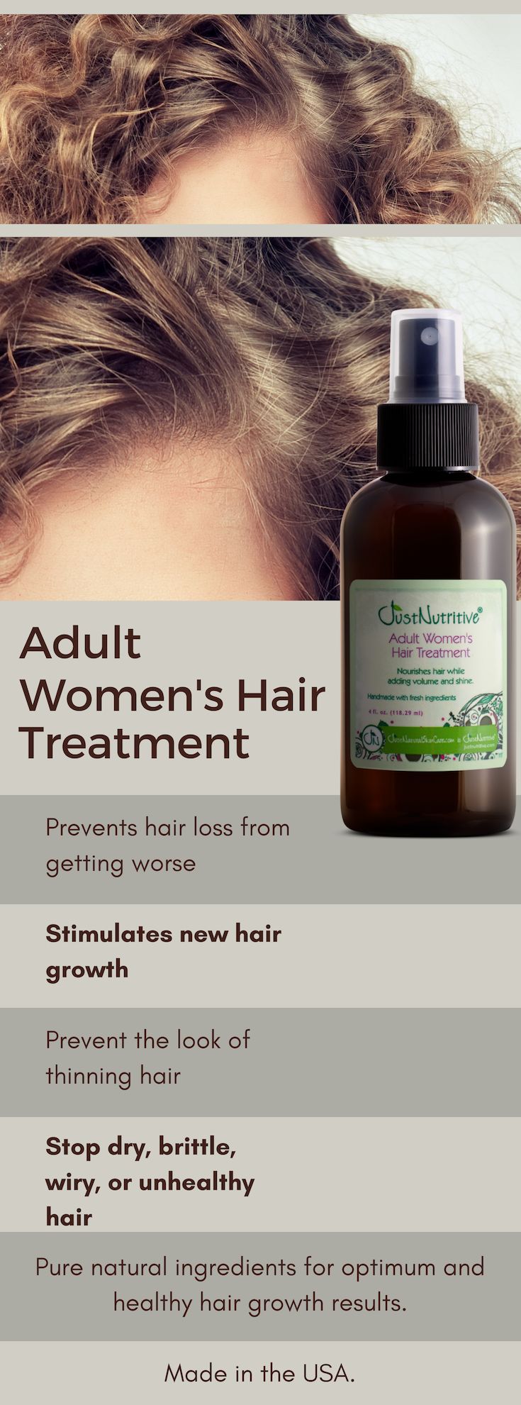 Prevents hair loss from getting worse. Thicken Your Hair, Just Nutritive, New Hair Growth, Hair Treatments, Hair Product, Women's Hair, Thinning Hair, Healthy Hair Growth, Hair Repair