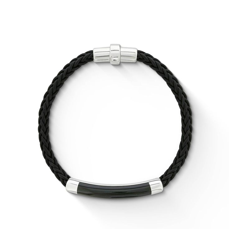 770587 - Sterling Silver - Effy Cord Bracelet Cord Bracelet, Black Agate, Cord Bracelets, Sterling Silver Bracelets, Agate, Bracelet, Sterling Silver, Silver, Black