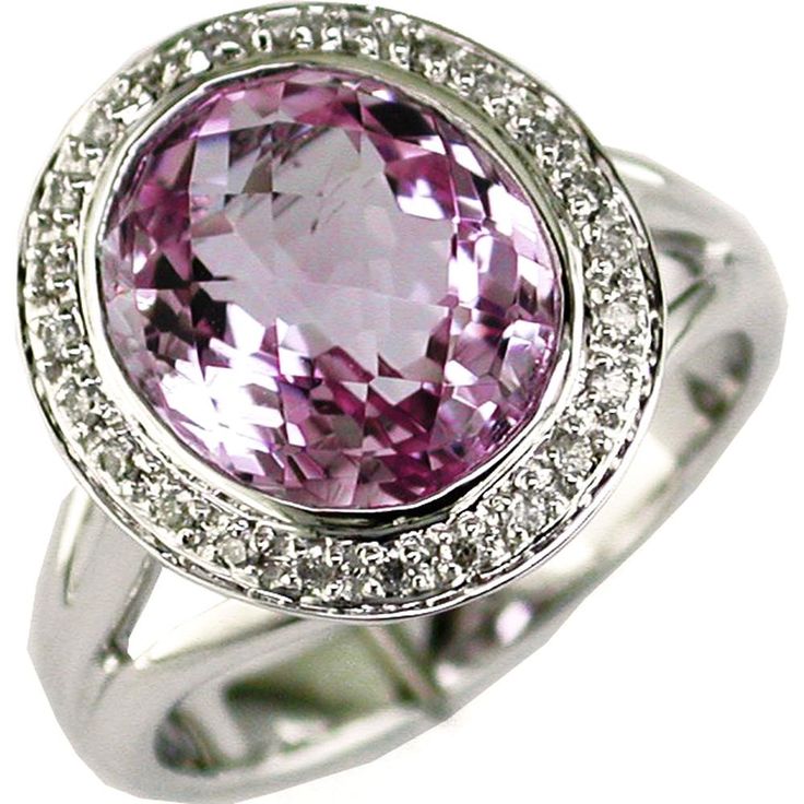 Royal 14K White Gold Amethyst & Diamond Ring - 5.00 Carat Main Stone Amethyst And Diamond Ring, Diamond Birthstone, White Gold Jewelry, Spiritual Wisdom, Royal Jewelry, Purple Hues, Amethyst Stone, Oval Diamond, Daily Reminder