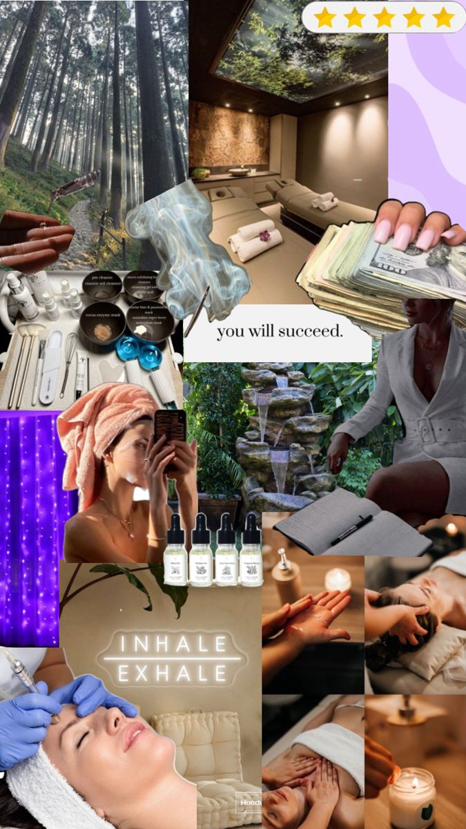 My idea of my future career as an esthetician. Success, relaxation, beauty, calming, and wealth. Future Esthetician, Esthetician Inspiration, Medical Esthetician, Esthetician School, Esthetician Room Decor, Beauty Careers, Esthetician Room, Goal Board, Vision Board Inspiration