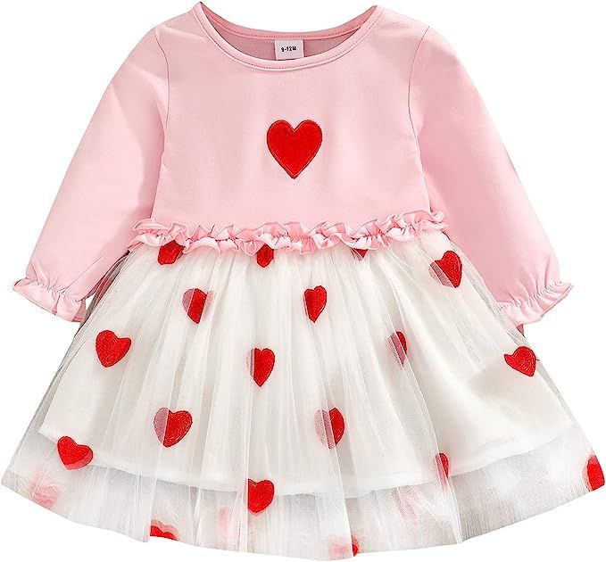 Amazon.com: 0 Months 2t 3t Newborn Infant Baby Boys Cotton Polka Dot Bow Tie Autumn Long Sleeve Princess Girls (Red-C, 12-18 Months): Clothing, Shoes & Jewelry Girls Valentine Dresses, Girls Tennis Dress, Heart Prints, Valentine Dress, Girls Red, Girl Princess Dress, High Waist Dress, Princess Girl, Girls Dresses Summer