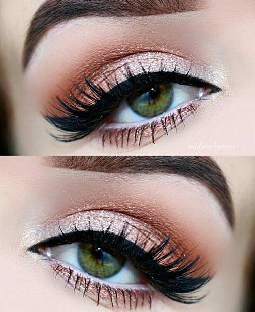 Champagne & Orange Makeup Look Make Up Mata, Koleksi Makeup, Makeup Cantik, Neutral Eye Makeup, Wedding Hairstyles And Makeup, Red Eye Makeup, Pretty Eye Makeup, Makeup Looks For Green Eyes, Orange Makeup