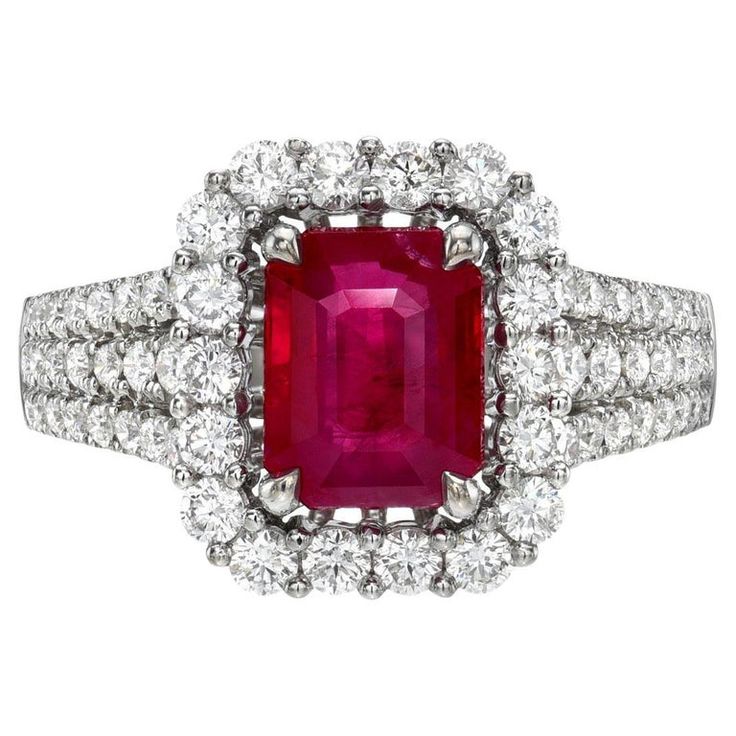 a large ruby and diamond ring