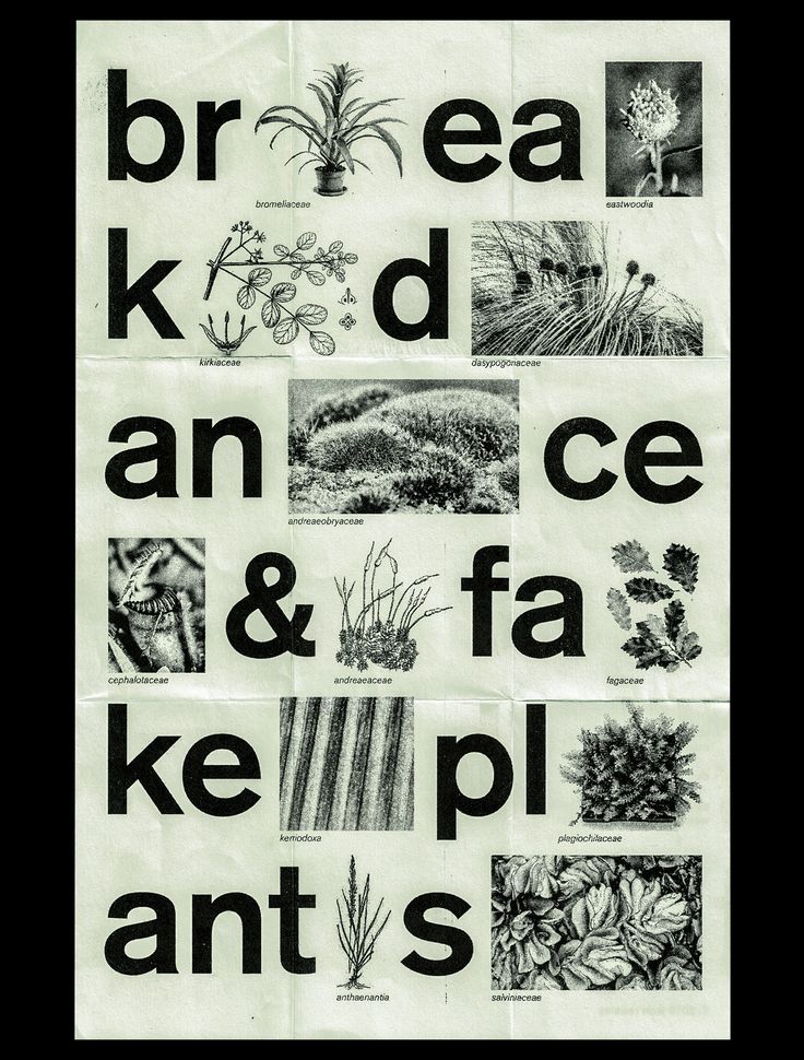 a poster with words written in black and white