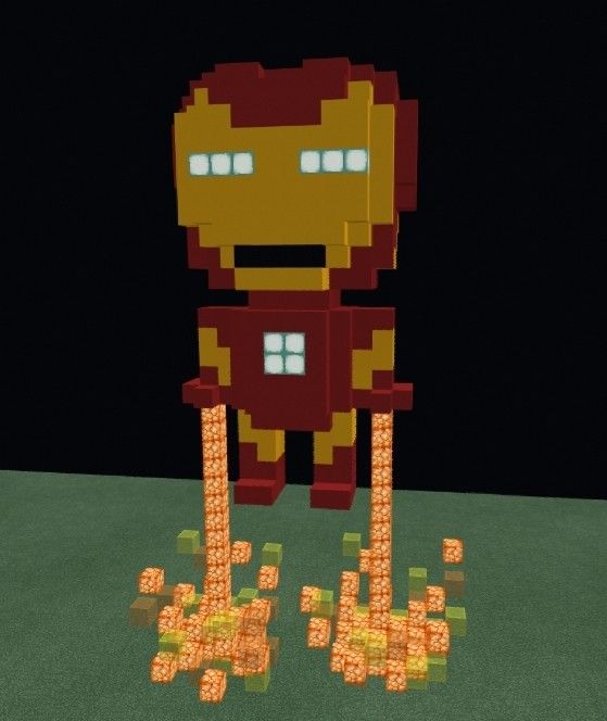 the iron man made out of lego blocks