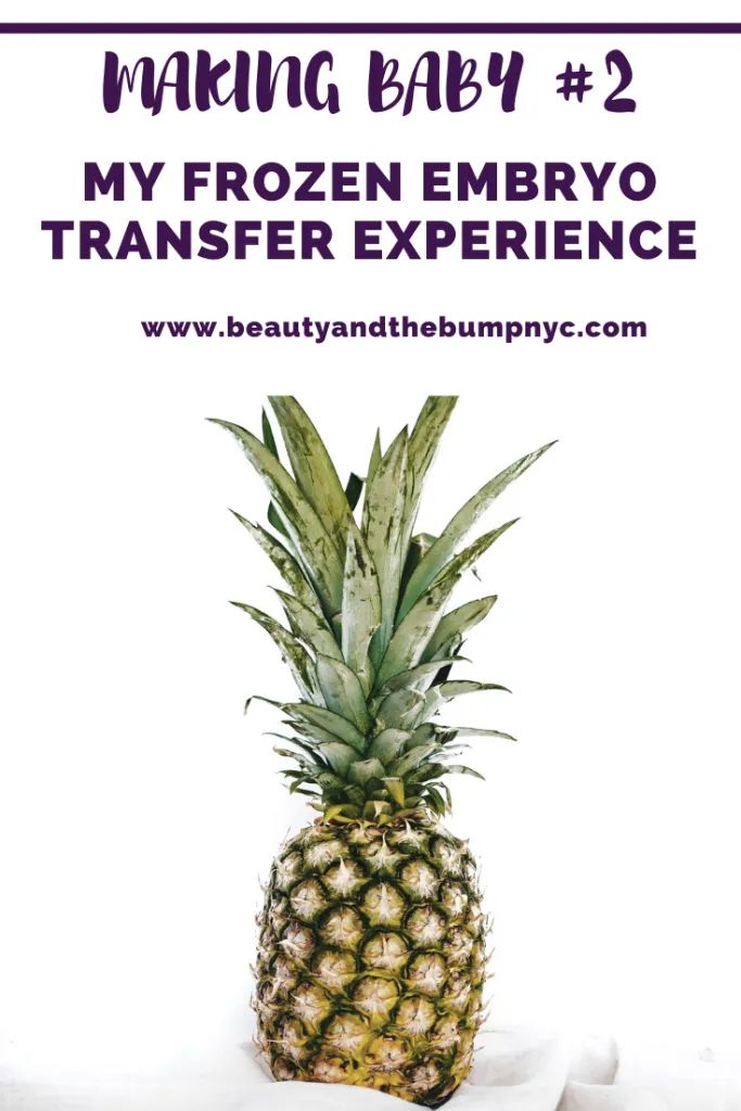 a pineapple with the words making baby 2, my frozen embro transfer experience