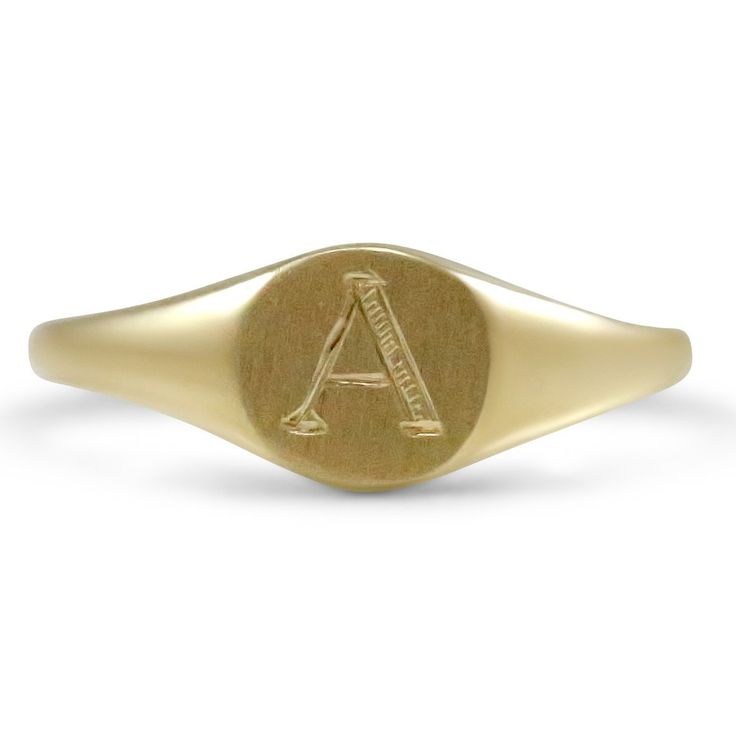 14k yellow gold signet ring with hand engraved initial. A-Z available under $500 Luxury Oval 14k Stamped Signet Ring, Classic Oval Signet Ring Stamped 14k, Classic Formal Initial Ring Stamped 14k, Personalized Initial Ring In 14k Gold With Round Band, Personalized 14k Gold Initial Ring With Round Band, Classic Oval Yellow Gold Signet Ring, Classic Yellow Gold Oval Signet Ring, Classic 14k Gold Signet Ring For Formal Occasions, Formal Heirloom Style Signet Ring With Round Band