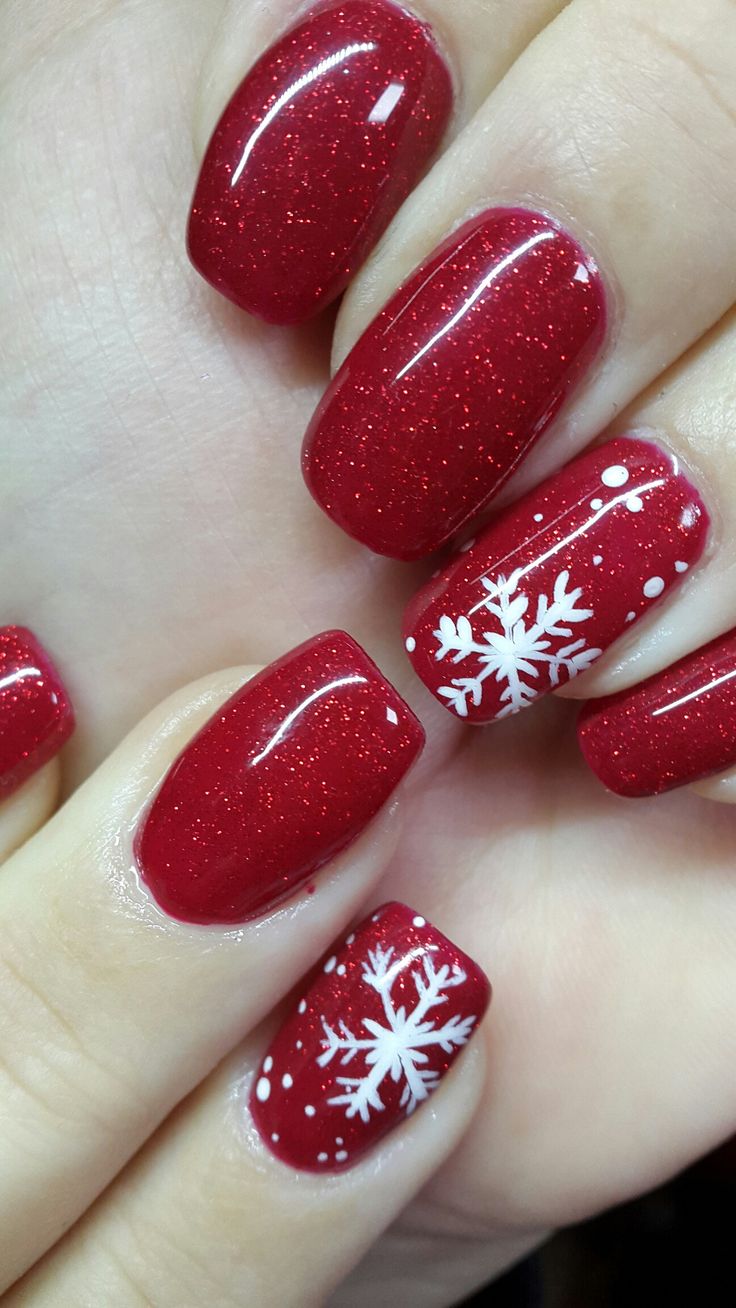 Red Christmas Nails, Holiday Nail Designs, Cute Christmas Nails, Christmas Nails Easy, Christmas Gel Nails, Christmas Nail Art Designs, Red Nail, Winter Nail Art, Winter Nail Designs