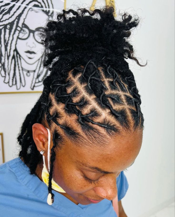 Female Loc Styles, Small Dreads, Short Loc Styles, Short Dreadlocks Styles, Dreads Styles For Women, Loc Updo, Natural Dreadlocks, Short Dreads, Short Locs Hairstyles