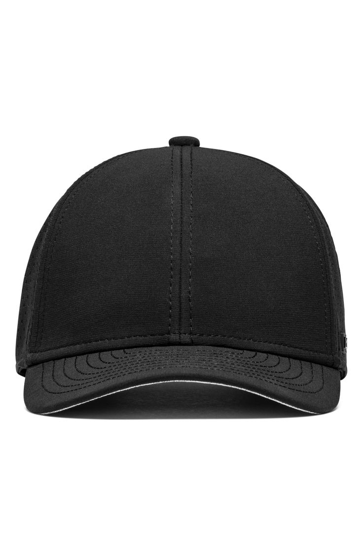 A smart moisture-wicking lining ensures superior comfort in a breathable perforated hat with a glare-reducing visor lining for superior clarity. Adjustable snapback strap 59% nylon, 34% micropolyester, 7% elastane or polyester/spandex Spot clean Imported Black Baseball Cap With Mesh Back And Curved Visor, Curved Visor Baseball Cap With Mesh Back, Classic Adjustable Sports Fitted Hat, Classic Adjustable Fitted Hat For Sports, Classic Adjustable Fitted Sports Hat, Classic Sports Fitted Hat With Curved Visor, Classic Sports Trucker Hat With Curved Visor, Classic Trucker Hat With Curved Bill For Sports, Classic Trucker Hat With Curved Visor For Sports