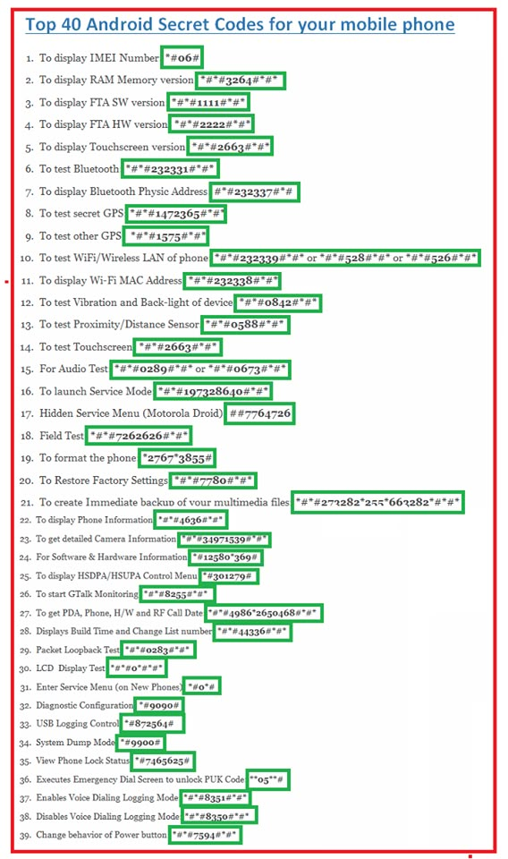 Mobile Code, Hacking Websites, Whatsapp Tricks, Android Phone Hacks, Mobile Tricks, Phone Codes, Computer Shortcut Keys, Android Secret Codes, Android Codes