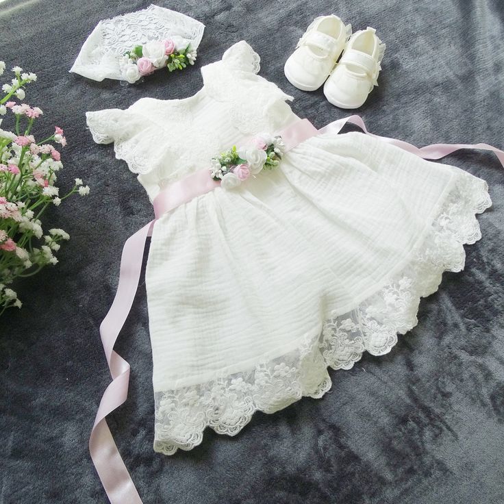 ANNA dress with lace muslin dress, ecru dress with lace, muslin dress, christening dress, christening dress, christening dress, 1st birthday with headband We have shoes in sizes 10 cm, 11 cm, 12 cm and 13 cm Baptism Dress, Christening Dress Baby Lace This is handmade and unique girls dress It is breathable, natural, comfortable to wear on special occasions. Color elephant white, - A beautiful dress for your little princess - Everything is made with love, simply breathtaking and graceful - Condition: New 100% ECO organic cotton - If you need a different size, just write to us - Please specify size **Please note - Sizes: +/-2 cm tolerance due to manual measurement. - The colors in the illustrations are never 100% like the picture. This is due to the individual settings of the monitor and the First Communion Spring Dress With Lace Trim, First Communion Lace Patchwork Dress For Spring, First Communion Spring Dress With Lace Patchwork, Spring First Communion Dress With Lace Patchwork, Cotton Dresses For First Communion In Spring, Summer First Communion Dress With Lace Bodice, Cream Baptism Dress With Lace Trim For Spring, Cream Baptism Dress With Lace Patchwork, Lace Dress For Baptism In Spring